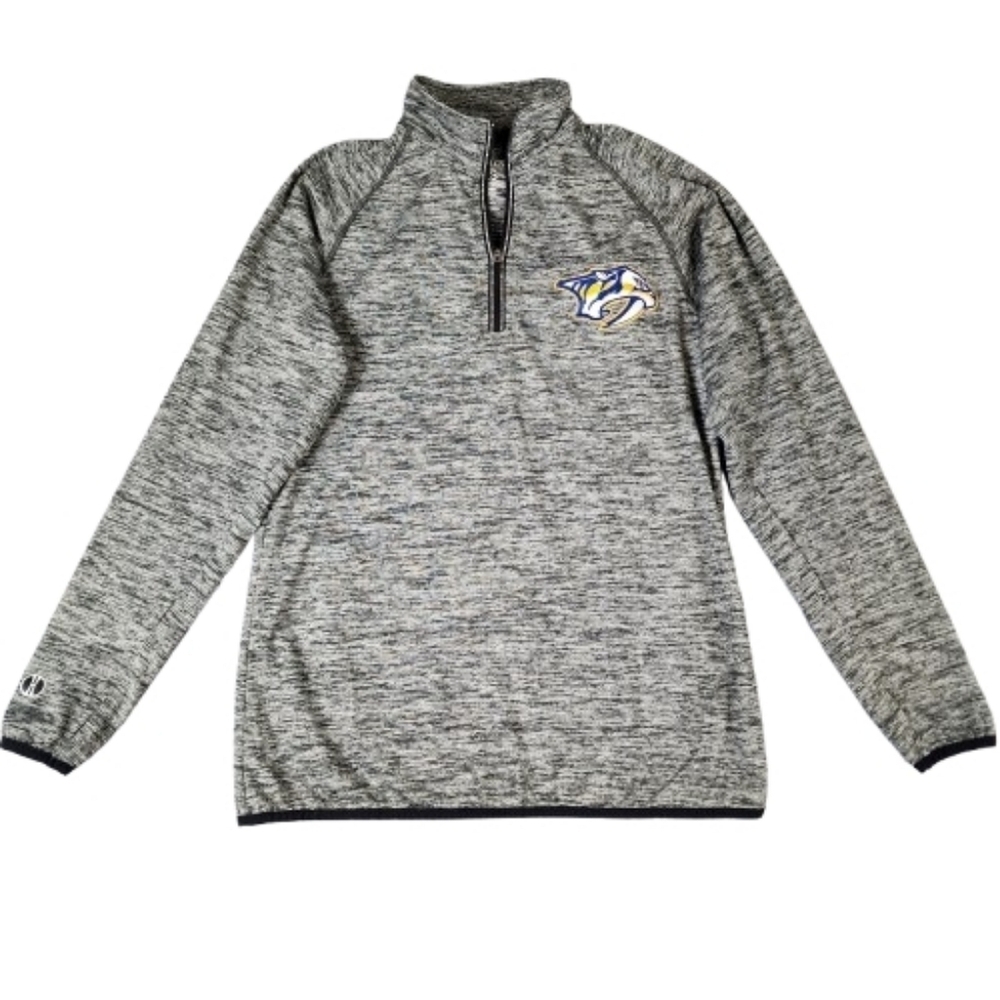 Holloway Nashville Preds Gray Quarter-Zip Pullover with Logo Goal One Womens XS